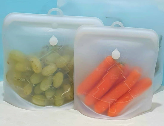 Bare & Co. | Reusable Multi Purpose Silicone Zip lock Bags - 2 Pack