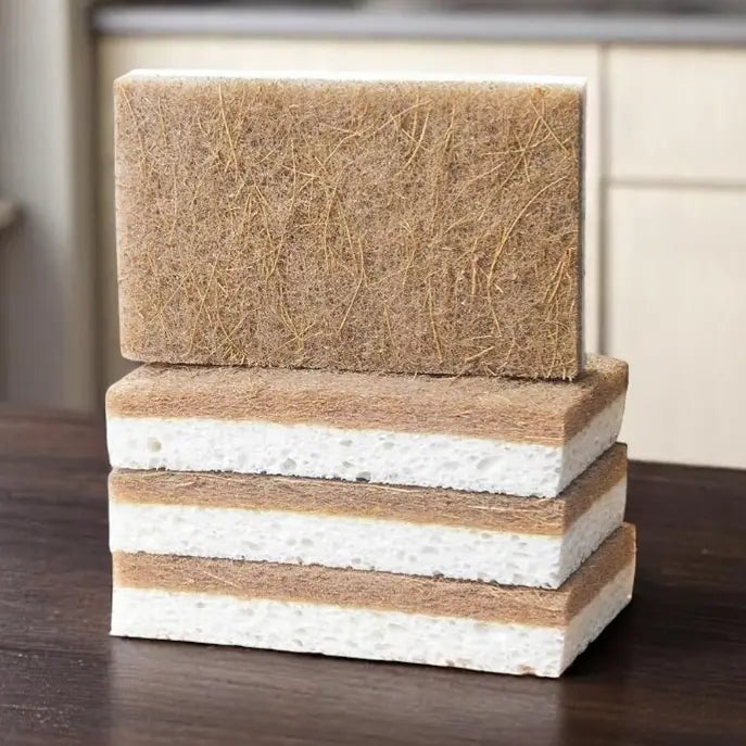 Lil'Bit Better | Coconut & Wood Pulp Scrubber Sponge 3 pk - Home Compostable