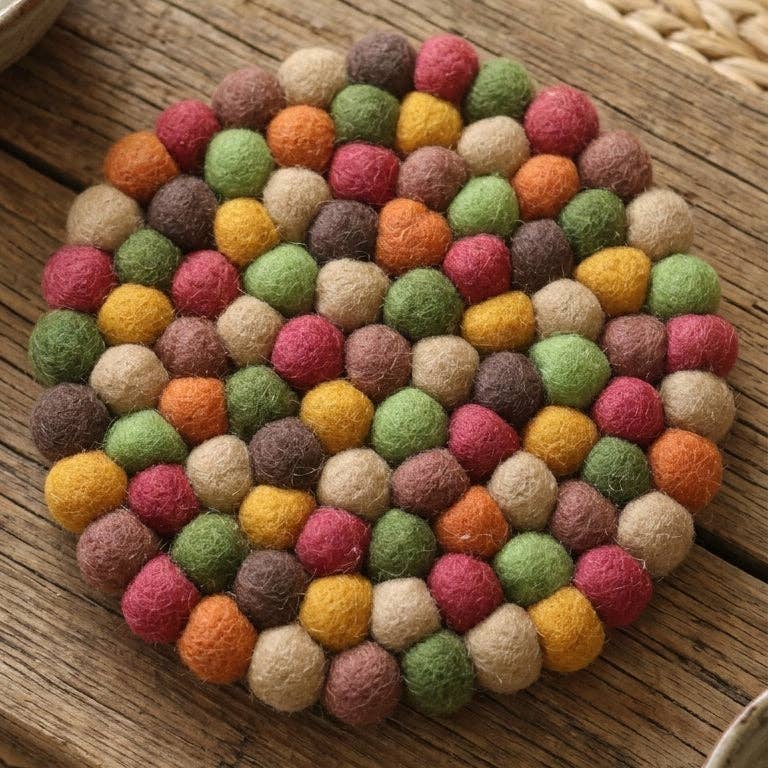 Namaste Artisans | Autumn Mix Earth Tone Wool Felt Trivet Heat Mat