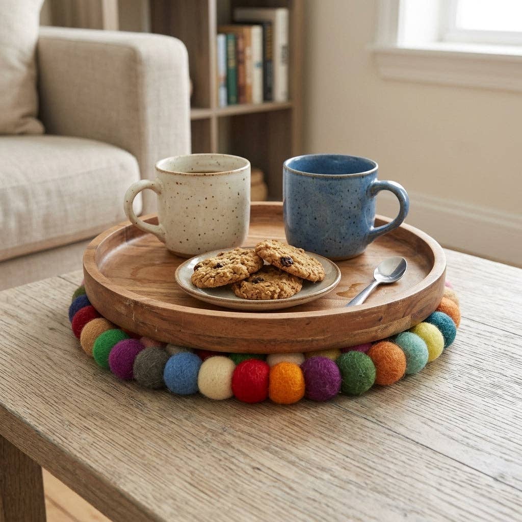 Namaste Artisans | Confetti Handmade Wool Felt Trivet