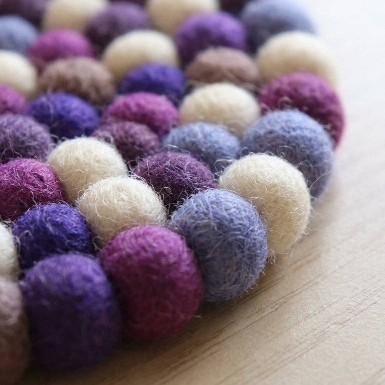 Namaste Artisans | Plum Violet Wool Felt Coasters – Set of 4