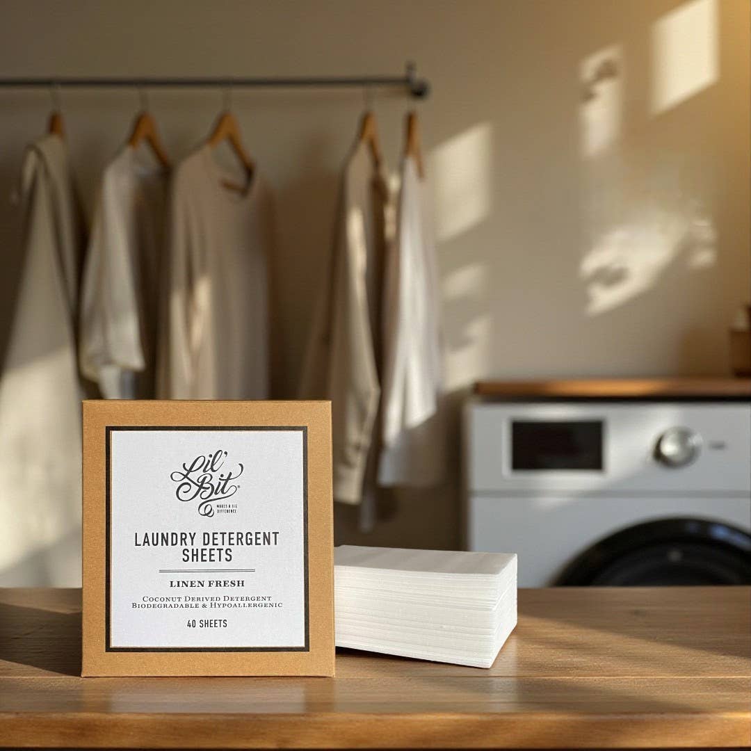 Lil'Bit Better | Laundry Detergent Sheets - Fresh Linen (40) - Natural
