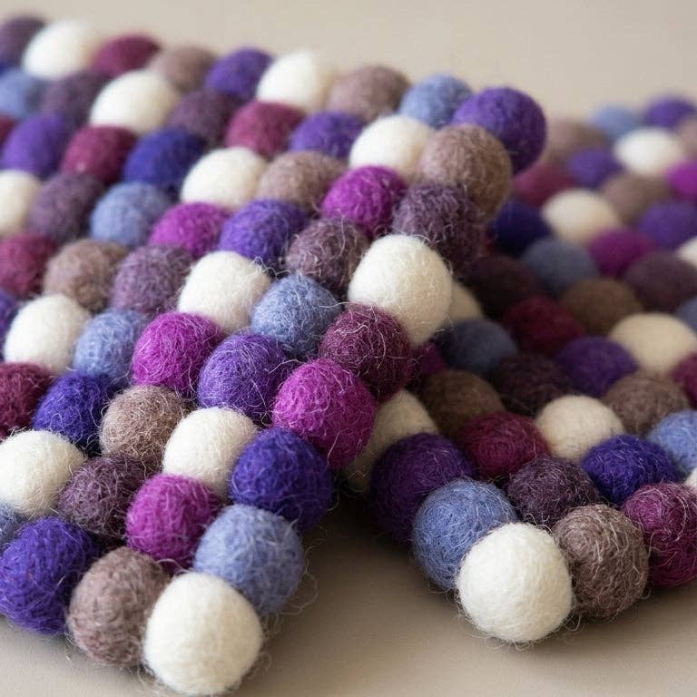 Namaste Artisans | Plum Violet Wool Felt Coasters – Set of 4