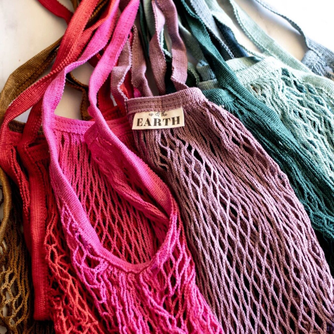 Us + The Earth | GOTS Cert Organic Cotton Mesh Shopping Bags
