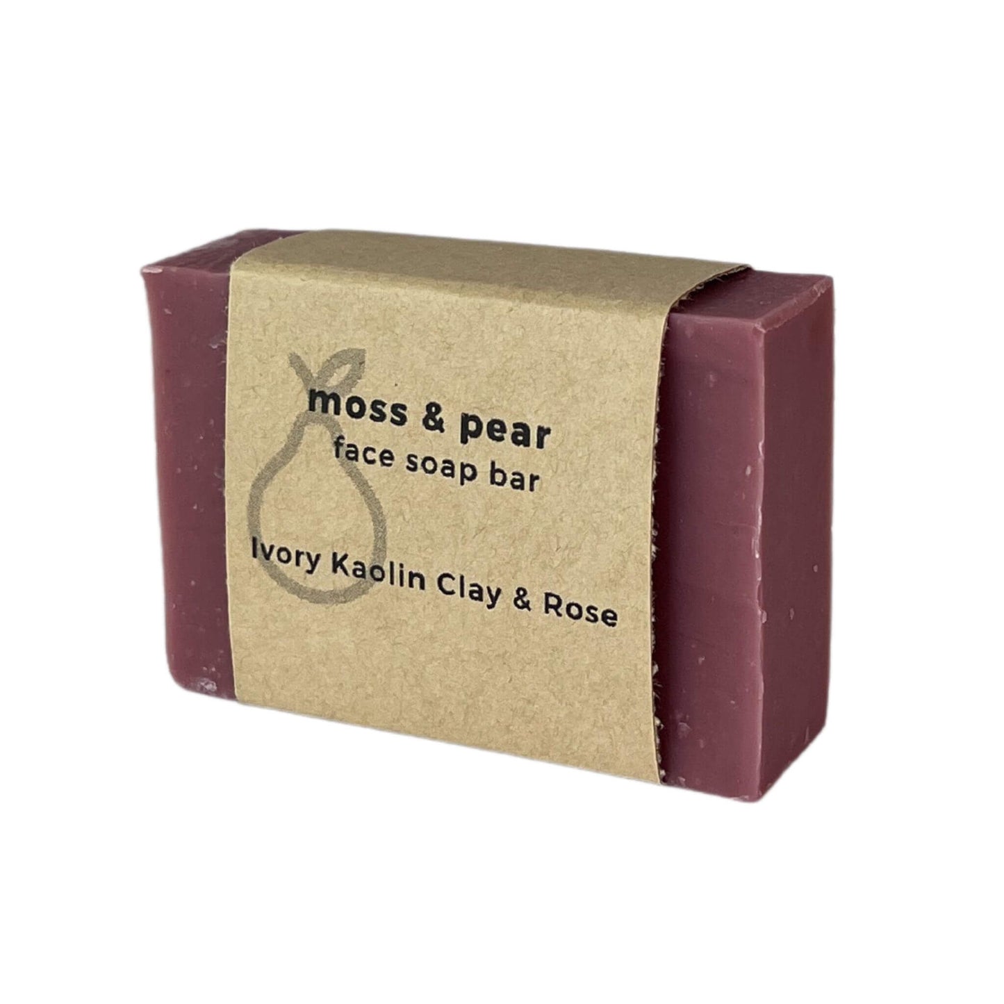 Face soap Bar Ivory Kaolin Clay & Rose  with wrap