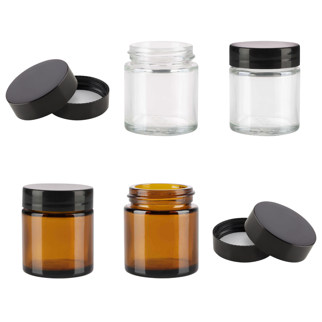 30mL glass cosmetic travel jar