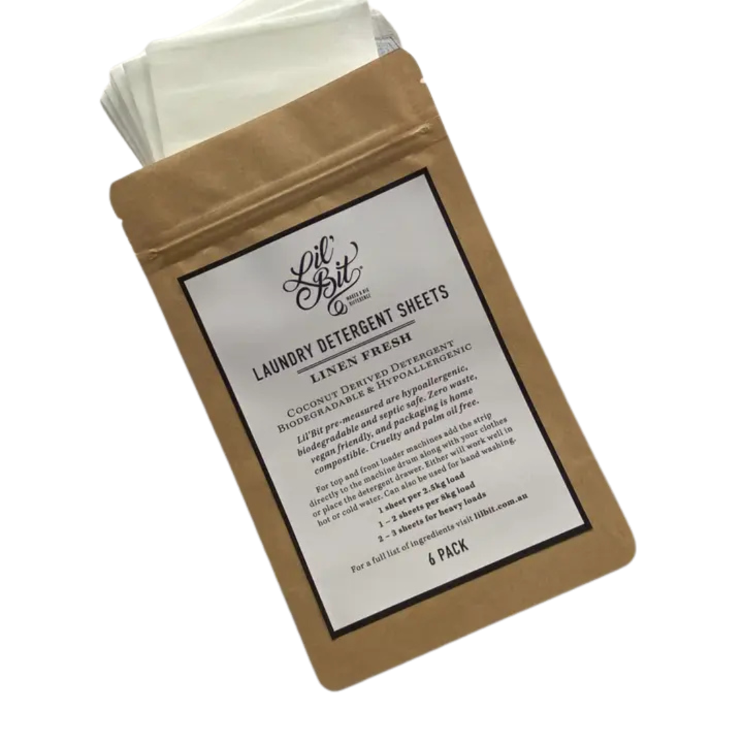 Lil'Bit Better | Laundry Detergent Sheets Travel Pack (6) - Plant Based