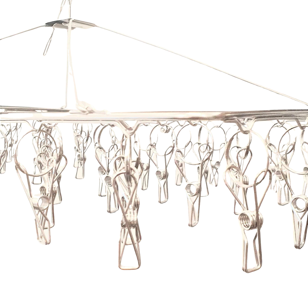 Bare & Co. | 316 Grade Stainless Steel Compact Peg Hanger - Rectangle Design - 52 pegs