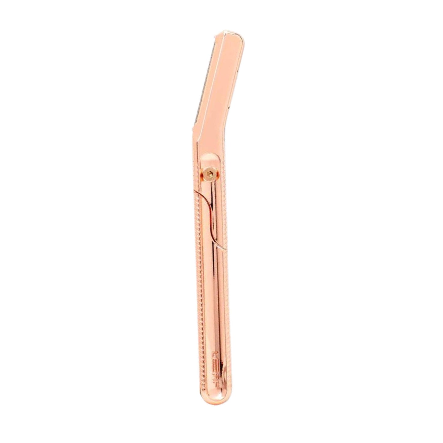 leaf dermaplaner in colour rose gold ideal for removing peach fuzz and deal skin cells