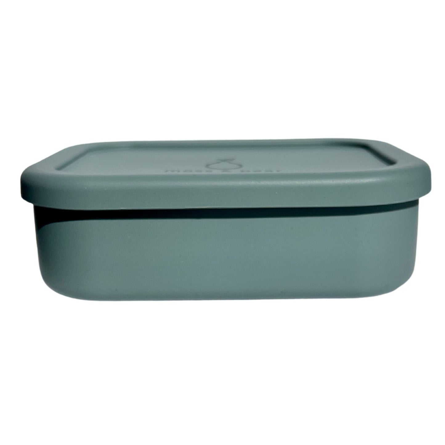 reusable silicone bento lunch boxes made from bpa food grade silicone. coastal colour container with lid on