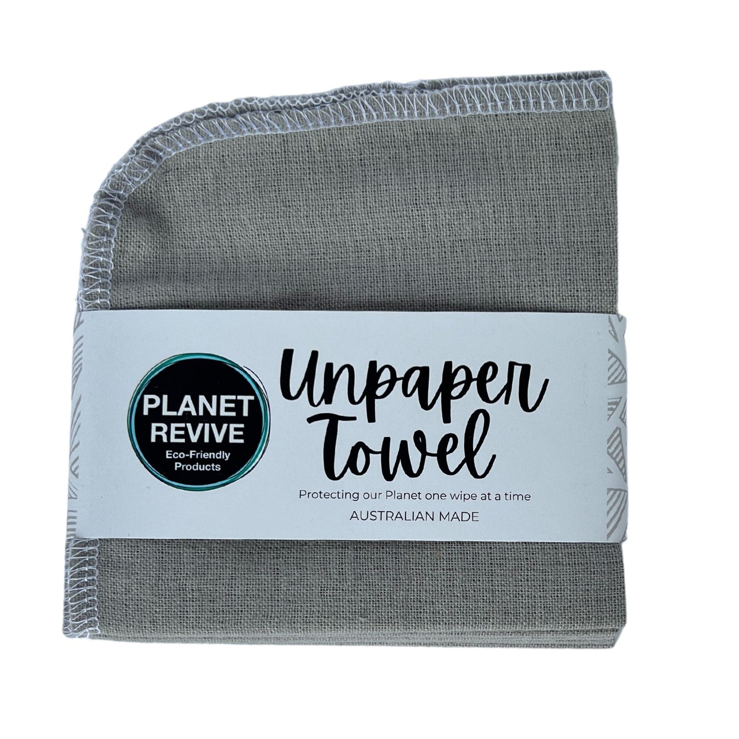 Planet Revive unpaper towels reusable kitchen wipes, pack of 6. Grey flannel