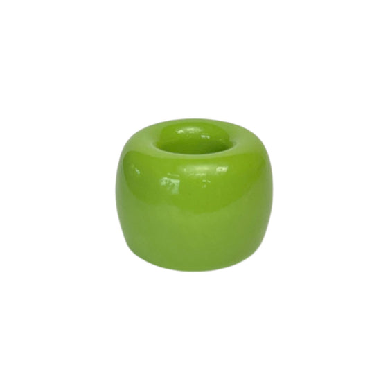 small ceramic toothbrush holder in glossy green finish