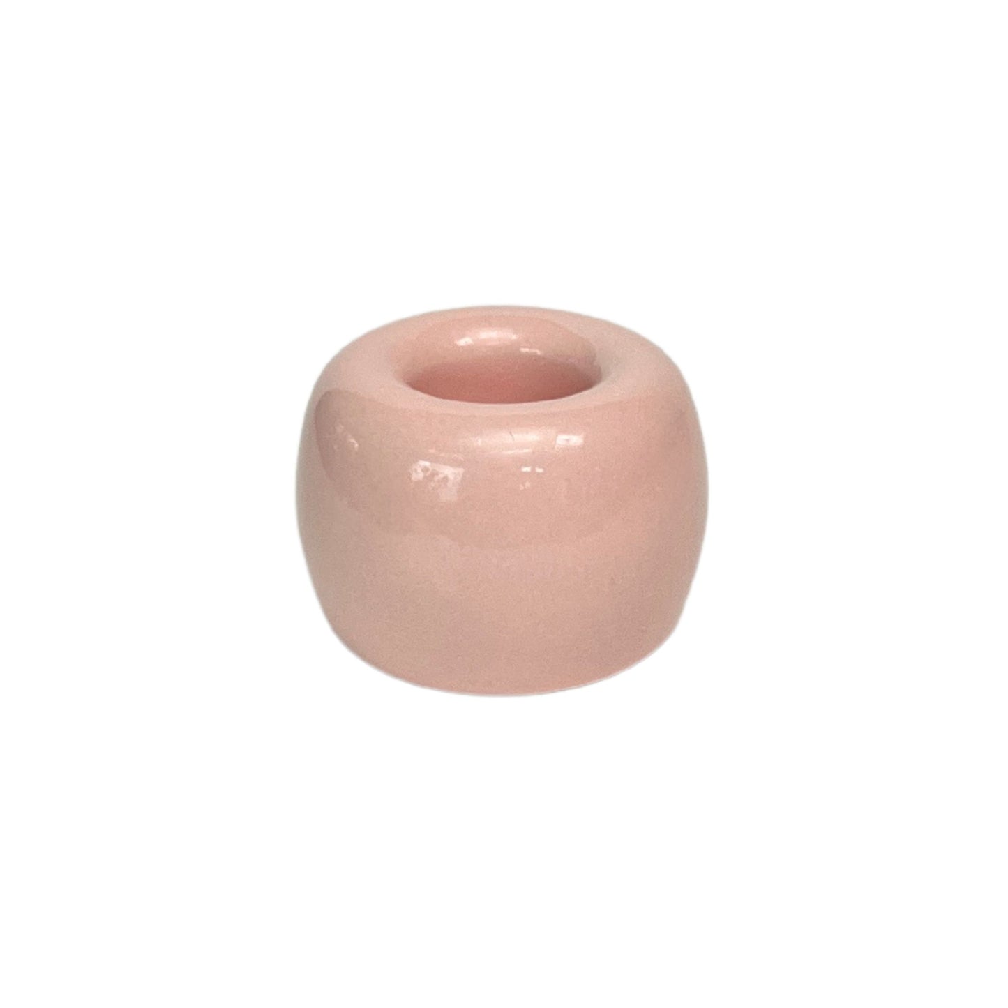 small ceramic toothbrush holder in glossy pink finish